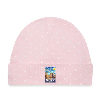 Coventry England Skyline Sternenregen - Baby Premium Organic Mütze - Rosa/Weiße Punkte - Vorne