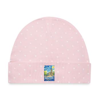 Bolton England Impression - Baby Premium Organic Mütze - Rosa/Weiße Punkte - Vorne
