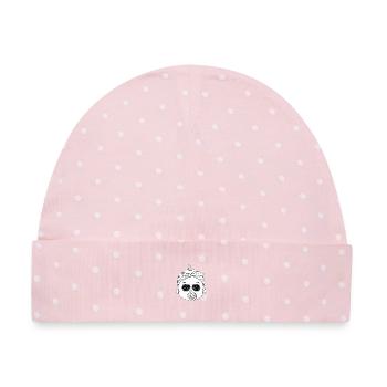 Rebellisches Baby mit dunkler Brille - Baby Premium Organic Mütze - Rosa/Weiße Punkte - Vorne