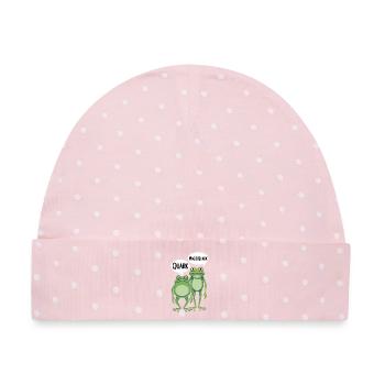  Quark MagerQuark Lustige Frösche Wortspiel Frosch - Baby Premium Organic Mütze - Rosa/Weiße Punkte - Vorne
