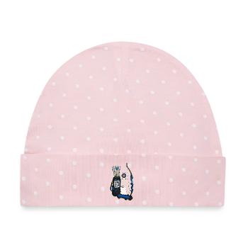 QUIVER CHECK READY - Baby Premium Organic Mütze - Rosa/Weiße Punkte - Vorne