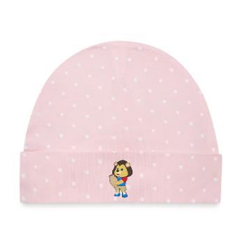 Löwe Vase - Baby Premium Organic Mütze - Rosa/Weiße Punkte - Vorne