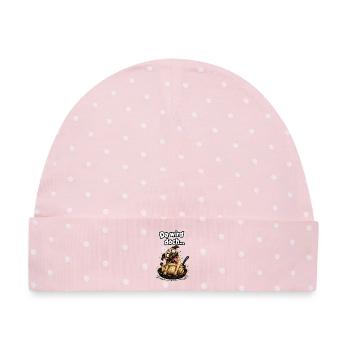 Da wird doch... der Hund in der Pfanne verrückt - Baby Premium Organic Mütze - Rosa/Weiße Punkte - Vorne