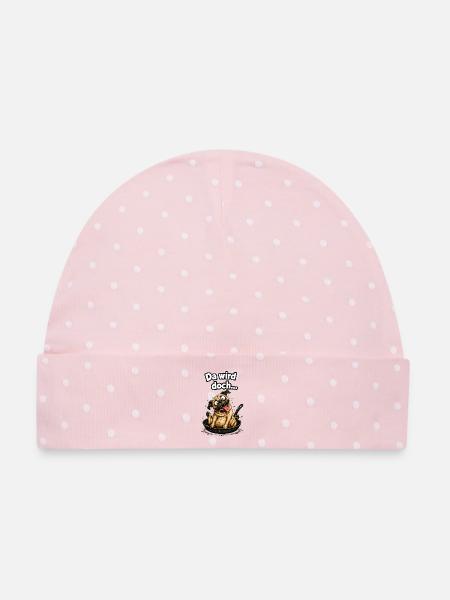 Da wird doch... der Hund in der Pfanne verrückt - Baby Premium Organic Mütze - Rosa/Weiße Punkte