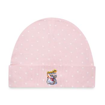 Sommer trifft Schnee - Baby Premium Organic Mütze - Rosa/Weiße Punkte - Vorne