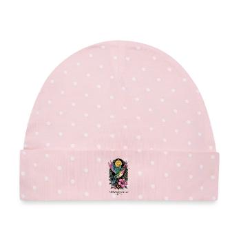 KOLIBRI-TOTEM Freude - Baby Premium Organic Mütze - Rosa/Weiße Punkte - Vorne