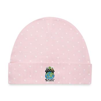 Oben lachen sie sich kaputt - Baby Premium Organic Mütze - Rosa/Weiße Punkte - Vorne
