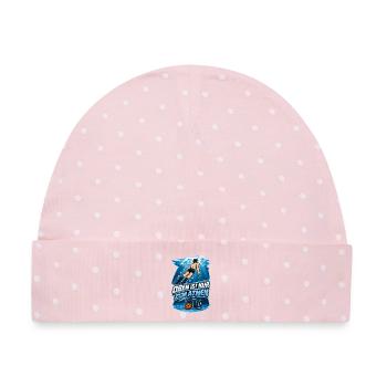 Unterwasser Taucher Spruch Oben Atmen - Baby Premium Organic Mütze - Rosa/Weiße Punkte - Vorne