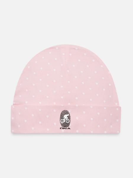 Bike - Baby Premium Organic Mütze - Rosa/Weiße Punkte
