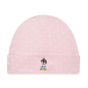 Blaufußtölpel Straßenkarte - Baby Premium Organic Mütze - Rosa/Weiße Punkte - Vorne