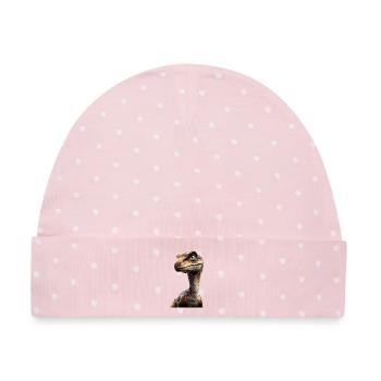 Raptor Velociraptor Dinosaurier Dino Raptoren - Baby Premium Organic Mütze - Rosa/Weiße Punkte - Vorne