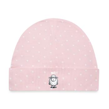 NÖ – grummeliges Schaf Humor Design - Baby Premium Organic Mütze - Rosa/Weiße Punkte - Vorne