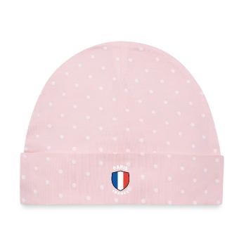 Pariser Flagge-Schild-Emblem - Baby Premium Organic Mütze - Rosa/Weiße Punkte - Vorne
