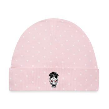 Hannya Samurai Maske Japanisches Totem Rote Augen - Baby Premium Organic Mütze - Rosa/Weiße Punkte - Vorne