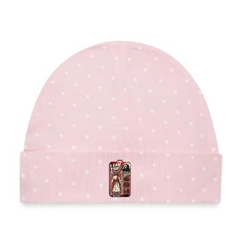 Ich habe gesehen, dass Jesus Retro Action - Baby Premium Organic Mütze - Rosa/Weiße Punkte - Vorne