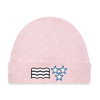 Flagge Aargau - Baby Premium Organic Mütze - Rosa/Weiße Punkte - Vorne