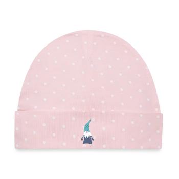 Wichtel Dots Punkte Wald Zwerg Kinderzimmer Xmas - Baby Premium Organic Mütze - Rosa/Weiße Punkte - Vorne