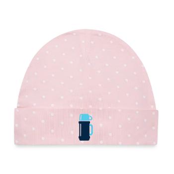 Thermoskanne Outdoor Icon - Baby Premium Organic Mütze - Rosa/Weiße Punkte - Vorne