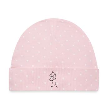 Dumme Gans - Baby Premium Organic Mütze - Rosa/Weiße Punkte - Vorne