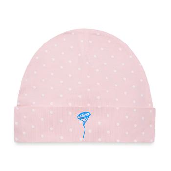 Blue Rose - Baby Premium Organic Mütze - Rosa/Weiße Punkte - Vorne