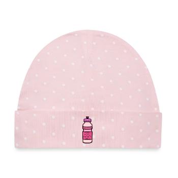 MAMA SPORT MOTIVATION - Baby Premium Organic Mütze - Rosa/Weiße Punkte - Vorne