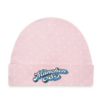 München 089 Retro Minga  - Baby Premium Organic Mütze - Rosa/Weiße Punkte - Vorne