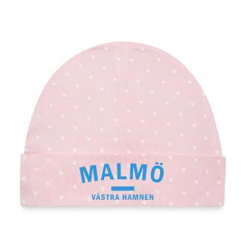 Design der Silhouette des westlichen Hafens - Baby Premium Organic Mütze - Rosa/Weiße Punkte - Vorne