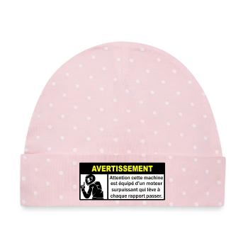Eindringliche Warnung - Baby Premium Organic Mütze - Rosa/Weiße Punkte - Vorne