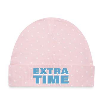 EXTRA TIME - Baby Premium Organic Mütze - Rosa/Weiße Punkte - Vorne