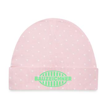 Bauzeichner - Baby Premium Organic Mütze - Rosa/Weiße Punkte - Vorne