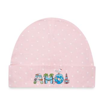 Ahoi - Baby Premium Organic Mütze - Rosa/Weiße Punkte - Vorne