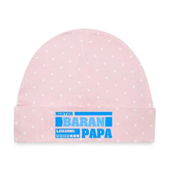 Baran als Vorname - Baby Premium Organic Mütze - Rosa/Weiße Punkte - Vorne