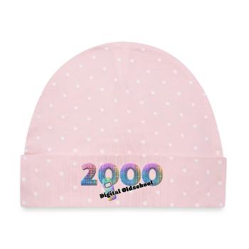 2000 – Hipper und mobiler Lifestyle - Baby Premium Organic Mütze - Rosa/Weiße Punkte - Vorne