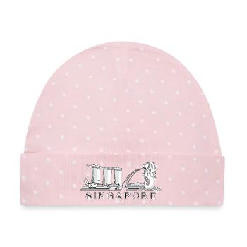 Singapur Skyline Ikonischer Singapur-Tourist - Baby Premium Organic Mütze - Rosa/Weiße Punkte - Vorne