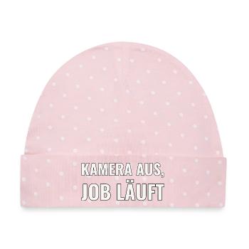 Remote Job Geschenk für den Berufseinstieg - Baby Premium Organic Mütze - Rosa/Weiße Punkte - Vorne