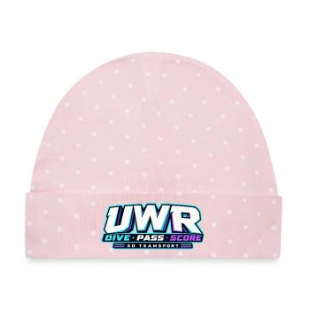 UWR Dive Score 3D TeamSport - Baby Premium Organic Mütze - Rosa/Weiße Punkte - Vorne