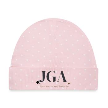 Junggesellenabschied Herzdesign - Baby Premium Organic Mütze - Rosa/Weiße Punkte - Vorne