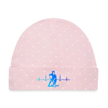 Floorball Stil für jeden Anlass - Baby Premium Organic Mütze - Rosa/Weiße Punkte - Vorne