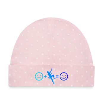 Geschenkidee für die Bouldererin mit Sportklettern - Baby Premium Organic Mütze - Rosa/Weiße Punkte - Vorne