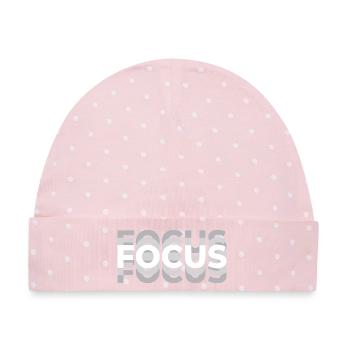 Focus Optische Täuschung Typografie Motiv - Baby Premium Organic Mütze - Rosa/Weiße Punkte - Vorne