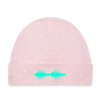 Techno Bass - Baby Premium Organic Mütze - Rosa/Weiße Punkte - Vorne