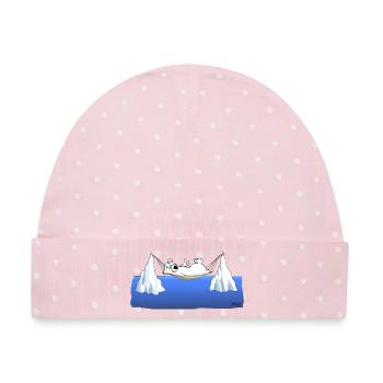 Eisberg Chillen - Baby Premium Organic Mütze - Rosa/Weiße Punkte - Vorne