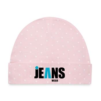 jeans wear mit punkt - Baby Premium Organic Mütze - Rosa/Weiße Punkte - Vorne