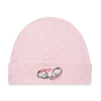 Handschellen - game over - Hand gezeichnet - Baby Premium Organic Mütze - Rosa/Weiße Punkte - Vorne