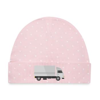 Lieferauto - Baby Premium Organic Mütze - Rosa/Weiße Punkte - Vorne