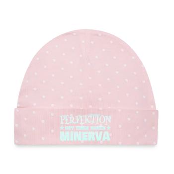 Frauenname Mi - Baby Premium Organic Mütze - Rosa/Weiße Punkte - Vorne
