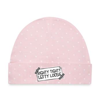 Righty Tighty Lefty Loosie Lustig Heimwerker Logo - Baby Premium Organic Mütze - Rosa/Weiße Punkte - Vorne