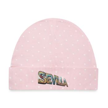 Sevilla Graffiti Farbenspiel - Baby Premium Organic Mütze - Rosa/Weiße Punkte - Vorne