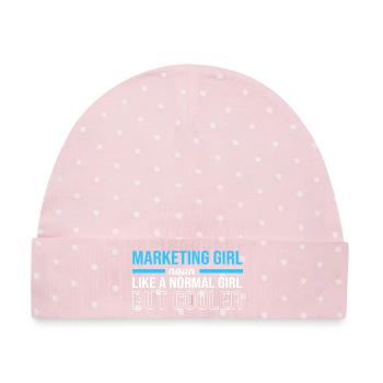 Marketing Manager - Baby Premium Organic Mütze - Rosa/Weiße Punkte - Vorne