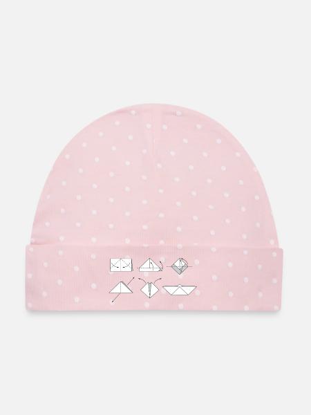 origami folding boat - Baby Premium Organic Mütze - Rosa/Weiße Punkte